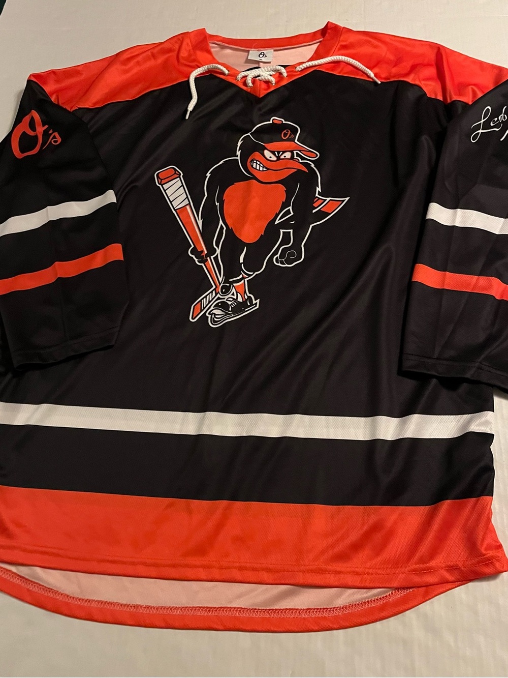 NEW Baltimore Orioles MLB Ice Hockey Promo Jersey XL Angry Bird Giveaway SGA